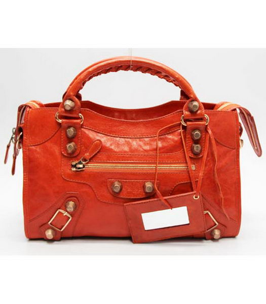 Custodia in pelle di Balenciaga Giant City Top Handle Bag Arancione